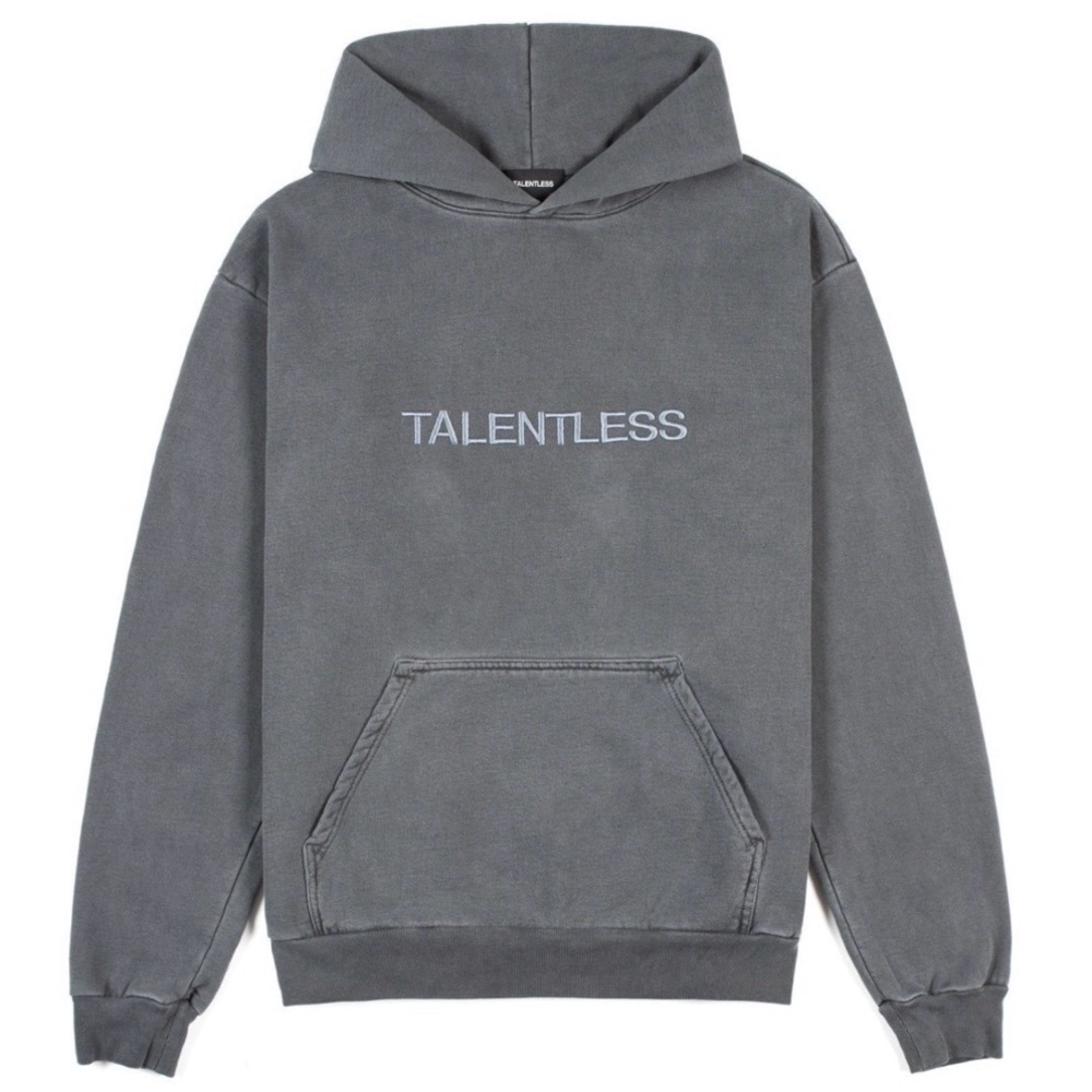 Talentless Circle Logo Embroidered Hoodie / Steel Gray / Unisex S and M / NWT